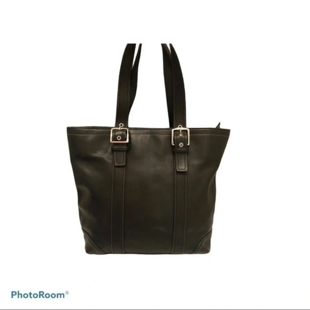 Coach black leather Hampton tote bag soho buckle
